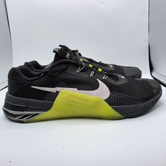 Nike Metcon 7 Black White Volt Iron Gray Mens Size 14 Athletic Shoes Gym Train - Picture 12 of 13